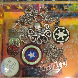 Firefly, Marvel, Star Wars, Harry Potter Necklaces And Pins